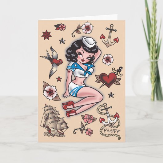 Fluff Suzy Sailor Card Kaart (Voorkant)