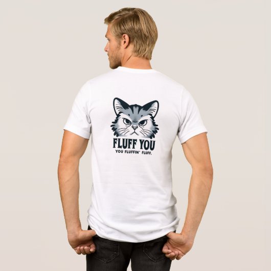 Fluff u Schattige Kat Tri-Blend Shirt (Achterkant volledig)