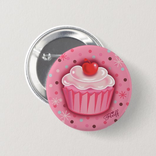 FluffCakes Button Roze (Voorkant /achterkant)