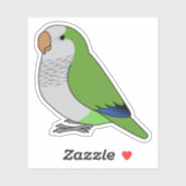 Fluffe cartoon van groene papegaaiperen sticker (Vel)