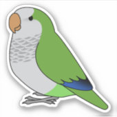 Fluffe cartoon van groene papegaaiperen sticker (Voorkant)