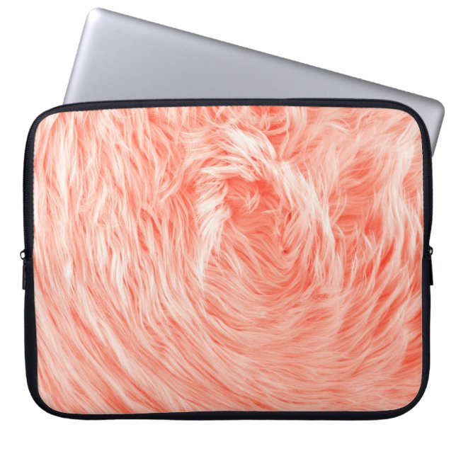 Fluffe neptextielbont laptop sleeve (Voorkant)