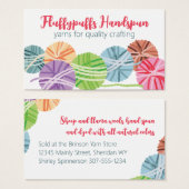 Fluffelgarens, brei- en haakwerk, label visitekaartjes (Voorkant /achterkant)