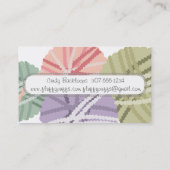 Fluffelkogels van brei- en haakwerk, van garen visitekaartje (Achterkant)