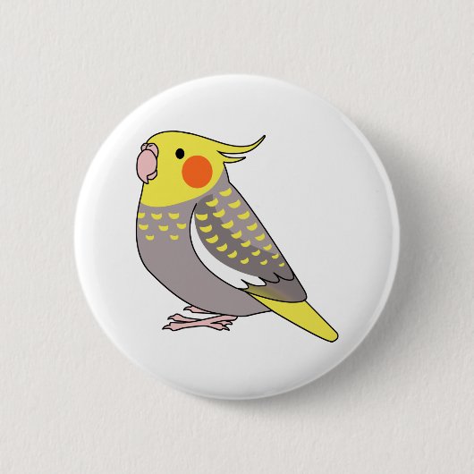 Fluffiannamonparelkokkelparrot cartoon ronde button 5,7 cm (Voorkant)