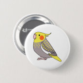 Fluffiannamonparelkokkelparrot cartoon ronde button 5,7 cm (Voorkant /achterkant)