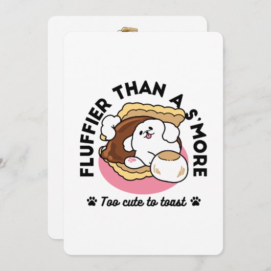 Fluffier Than A S'more - Schattigee hond en desser Bedankkaart (Voorkant / Achterkant)