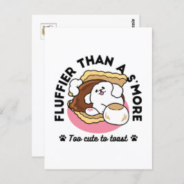 Fluffier Than A S'more - Schattigee hond en desser Briefkaart