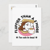 Fluffier Than A S'more - Schattigee hond en desser Briefkaart (Voorkant / Achterkant)
