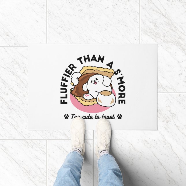 Fluffier Than A S'more - Schattigee hond en desser Deurmat (Binnen)
