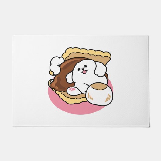 Fluffier Than A S'more - Schattigee hond en desser Deurmat (Voorkant)