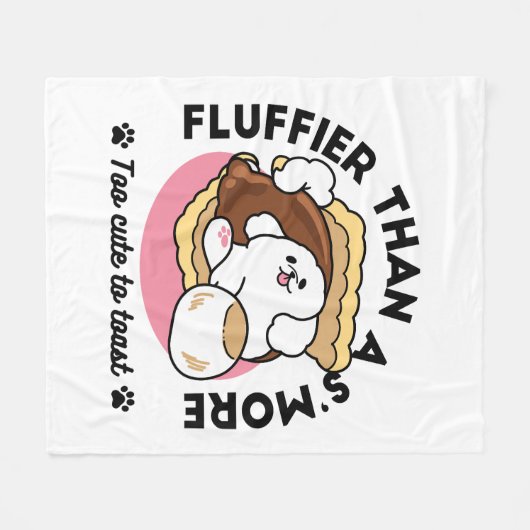 Fluffier Than A S'more - Schattigee hond en desser Fleece Deken (Voorkant (Horizontaal))