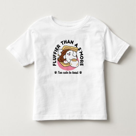 Fluffier Than A S'more - Schattigee hond en desser Kinder Shirts (Voorkant)
