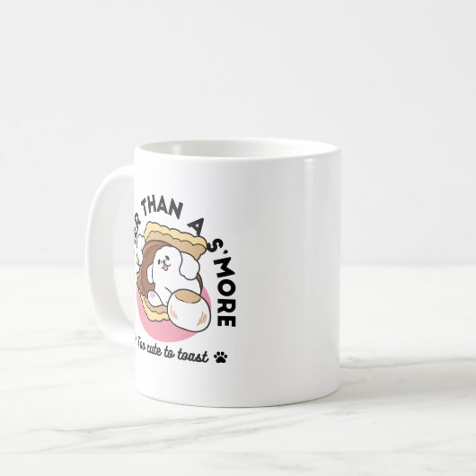 Fluffier Than A S'more - Schattigee hond en desser Koffiemok (Voorkant links)