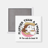 Fluffier Than A S'more - Schattigee hond en desser Magneet (Voorkant / Achterkant)