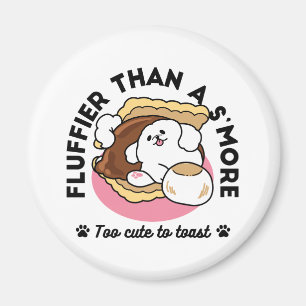 Fluffier Than A S'more - Schattigee hond en desser Magneet