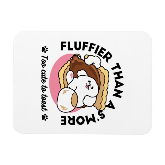 Fluffier Than A S'more - Schattigee hond en desser Magneet (Horizontaal)