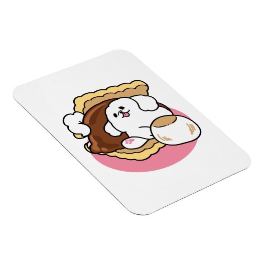 Fluffier Than A S'more - Schattigee hond en desser Magneet (Rechterzijde)