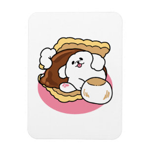 Fluffier Than A S'more - Schattigee hond en desser Magneet