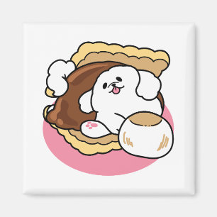 Fluffier Than A S'more - Schattigee hond en desser Magneet