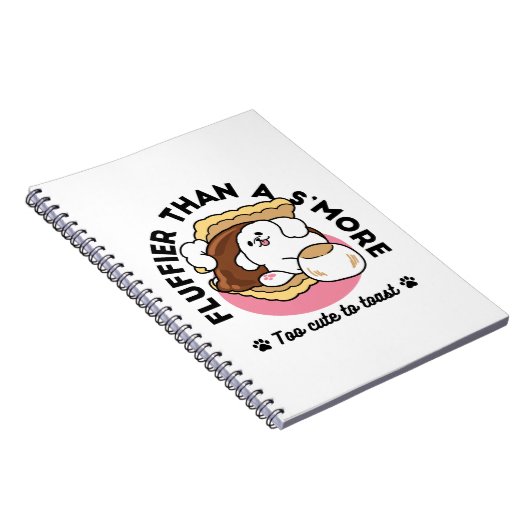 Fluffier Than A S'more - Schattigee hond en desser Notitieboek (Rechterzijde)