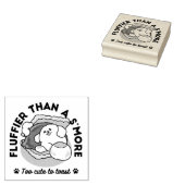 Fluffier Than A S'more - Schattigee hond en desser Rubberstempel (Gestempeld)