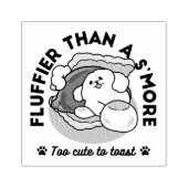 Fluffier Than A S'more - Schattigee hond en desser Rubberstempel (Afrduk)