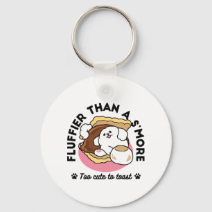 Fluffier Than A S'more - Schattigee hond en desser Sleutelhanger