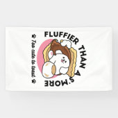 Fluffier Than A S'more - Schattigee hond en desser Spandoek (Horizontaal)
