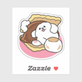 Fluffier Than A S'more - Schattigee hond en desser Sticker (Vel)