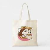 Fluffier Than A S'more - Schattigee hond en desser Tote Bag (Achterkant)