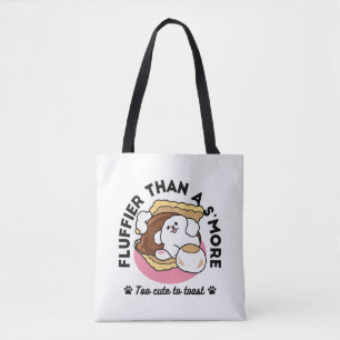 Fluffier Than A S'more - Schattigee hond en desser Tote Bag