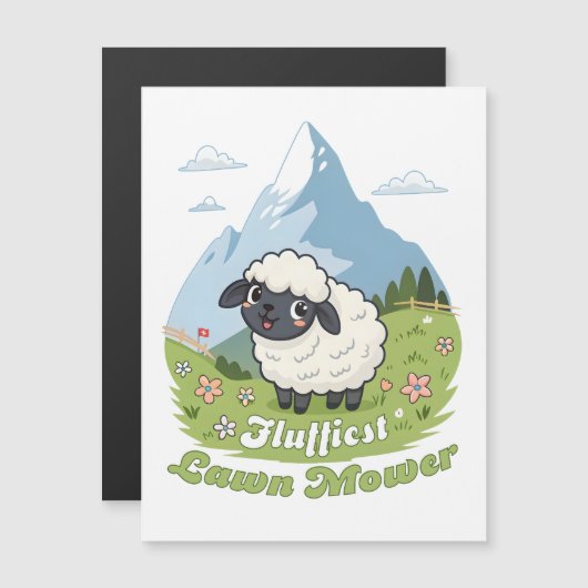 Fluffiest Lawn Mower – Adorable Blacknose Sheep (Voorkant / Achterkant)