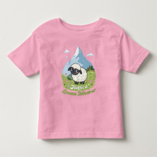 Fluffiest Lawn Mower – Adorable Blacknose Sheep Kinder Shirts (Voorkant)