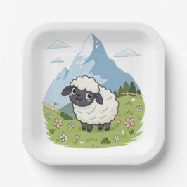 Fluffiest Lawn Mower – Adorable Blacknose Sheep Papieren Bordje