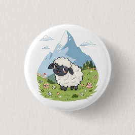 Fluffiest Lawn Mower – Adorable Blacknose Sheep Ronde Button 3,2 Cm