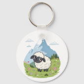 Fluffiest Lawn Mower – Adorable Blacknose Sheep Sleutelhanger (Voorkant)