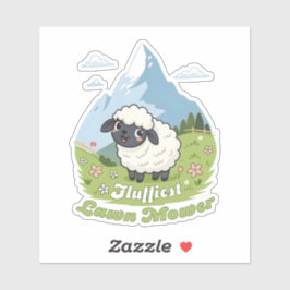 Fluffiest Lawn Mower – Adorable Blacknose Sheep Sticker