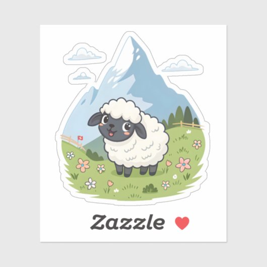 Fluffiest Lawn Mower – Adorable Blacknose Sheep Sticker (Vel)