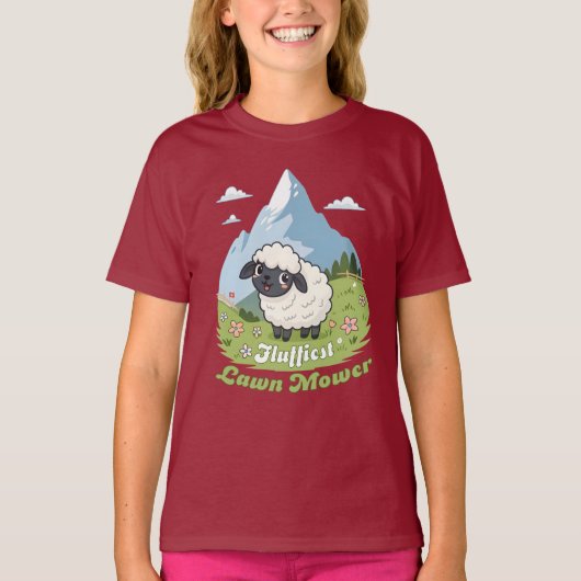 Fluffiest Lawn Mower – Adorable Blacknose Sheep T-shirt (Voorkant)