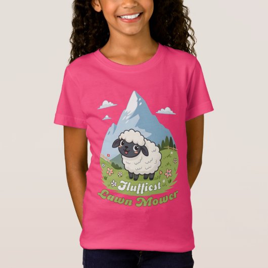 Fluffiest Lawn Mower – Adorable Blacknose Sheep T-shirt (Voorkant)
