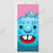 Fluffige Cute Monster Verjaardagsuitnodiging (Achterkant)