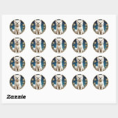fluffige witte hond ronde sticker (Vel)