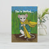Fluffim Mouse Invitation Card Kaart (Staand voorkant)