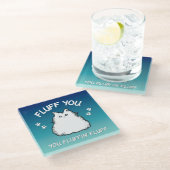 Fluffin Kat Glazen Onderzetter (Schuin)