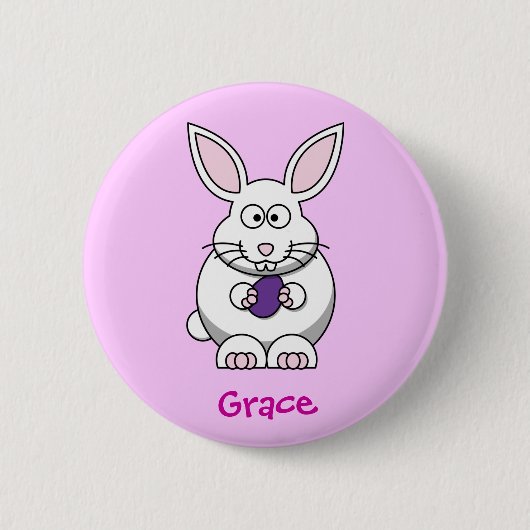 Fluffly bunny ronde button 5,7 cm (Voorkant)