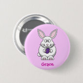 Fluffly bunny ronde button 5,7 cm (Voorkant /achterkant)