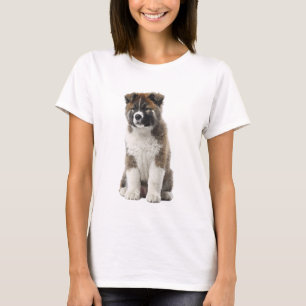 Fluffy Akita Puppy Portret Artistieke Vrouwen T-shirt