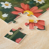 Fluffy Alpaca Koppel Met Rode Strikken Kunst Legpuzzel (Zijkant)