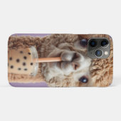 Fluffy Alpaca Portret Drinkt Boba Bubble Tea Case-Mate iPhone Case (Achterkant (horizontaal))